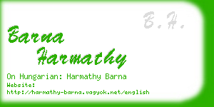 barna harmathy business card